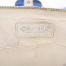 CHANEL Surf Line Choco Bar Chain Bag Canvas Blue Silver CC Auth 210250SM-24