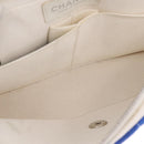 CHANEL Surf Line Choco Bar Chain Bag Canvas Blue Silver CC Auth 210250SM-25