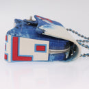 CHANEL Surf Line Choco Bar Chain Bag Canvas Blue Silver CC Auth 210250SM-4