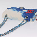 CHANEL Surf Line Choco Bar Chain Bag Canvas Blue Silver CC Auth 210250SM-6