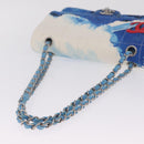 CHANEL Surf Line Choco Bar Chain Bag Canvas Blue Silver CC Auth 210250SM-7