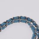 CHANEL Surf Line Choco Bar Chain Bag Canvas Blue Silver CC Auth 210250SM-9