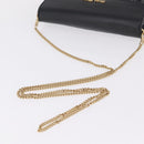 Miu Miu Matelasse Chain Wallet Leather Black Gold Auth 210251V-7
