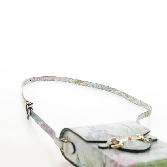 GUCCI Horsebit Tiger Bag Leather Multicolor Gold 625615 2149 Auth 210252SM