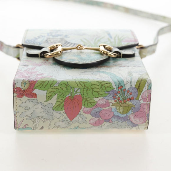 GUCCI Horsebit Tiger Bag Leather Multicolor Gold 625615 2149 Auth 210252SM