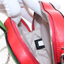 kate spade 3D Strawberry Hello Kitty Chain Bag Leather Red Silver Auth 210253M-20