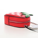 kate spade 3D Strawberry Hello Kitty Chain Bag Leather Red Silver Auth 210253M-5