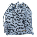 Miu Miu Purse Hand Bag Canvas Blue Gold Auth 210259M-1