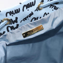 Miu Miu Purse Hand Bag Canvas Blue Gold Auth 210259M-17