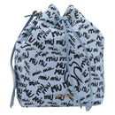 Miu Miu Purse Hand Bag Canvas Blue Gold Auth 210259M-2