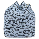 Miu Miu Purse Hand Bag Canvas Blue Gold Auth 210259M-3
