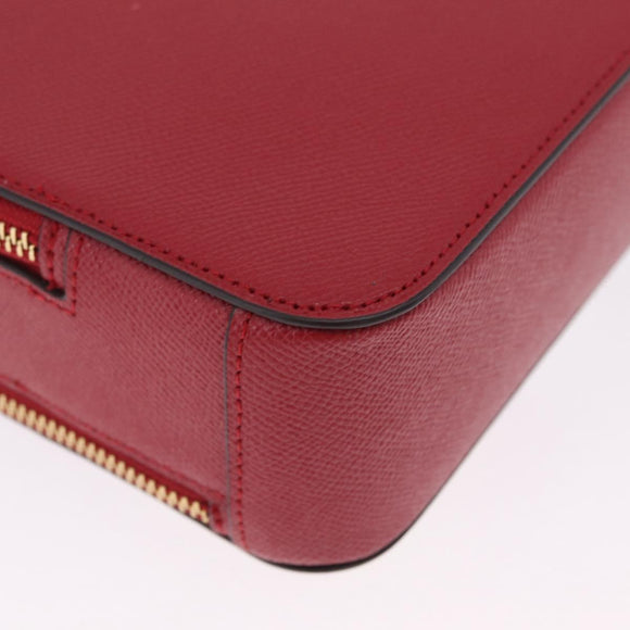 Coach Cruella Hand Bag Leather 2way Red Gold Auth 210263M