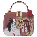 Coach Cruella Hand Bag Leather 2way Red Gold Auth 210263M-2