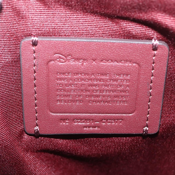 Coach Cruella Hand Bag Leather 2way Red Gold Auth 210263M