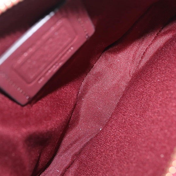Coach Cruella Hand Bag Leather 2way Red Gold Auth 210263M
