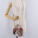 Coach Cruella Hand Bag Leather 2way Red Gold Auth 210263M-29