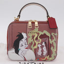 Coach Cruella Hand Bag Leather 2way Red Gold Auth 210263M-30