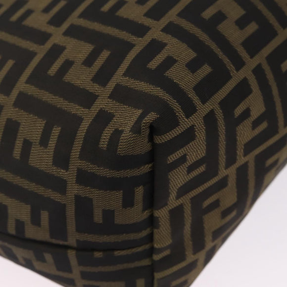 FENDI Zucca Canvas Tote Bag Brown Black Auth 210273A