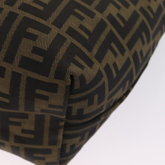 FENDI Zucca Canvas Tote Bag Brown Black Auth 210273A