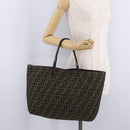 FENDI Zucca Canvas Tote Bag Brown Black Auth 210273A-23