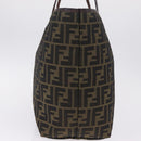 FENDI Zucca Canvas Tote Bag Brown Black Auth 210273A-4