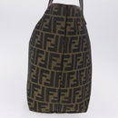 FENDI Zucca Canvas Tote Bag Brown Black Auth 210273A-5