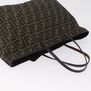 FENDI Zucca Canvas Tote Bag Brown Black Auth 210273A-6