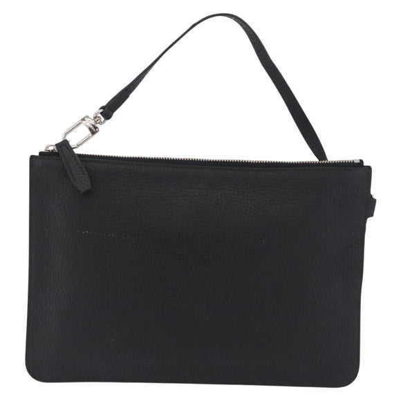 LOUIS VUITTON Cabalite Pouch Leather Black Silver LV Auth 210280A