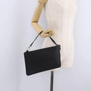 LOUIS VUITTON Cabalite Pouch Leather Black Silver LV Auth 210280A-24