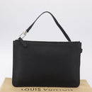 LOUIS VUITTON Cabalite Pouch Leather Black Silver LV Auth 210280A-25