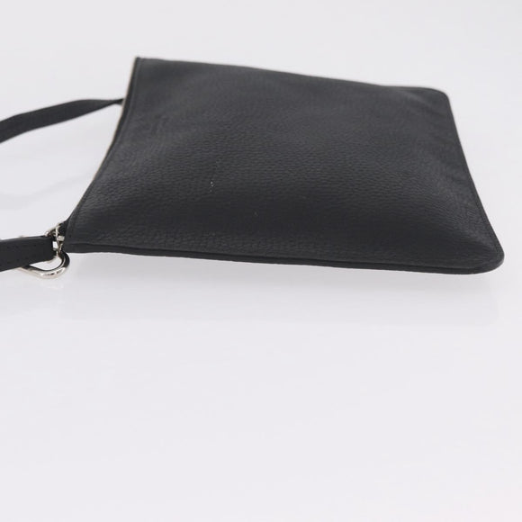 LOUIS VUITTON Cabalite Pouch Leather Black Silver LV Auth 210280A