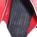 PRADA Chain Shoulder Bag Leather Red Silver Auth 210281V-20