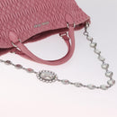 Miu Miu Matelasse Hand Bag Leather 2way Pink Silver Auth 210282A-11