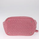 Miu Miu Matelasse Hand Bag Leather 2way Pink Silver Auth 210282A-13