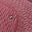 Miu Miu Matelasse Hand Bag Leather 2way Pink Silver Auth 210282A-15