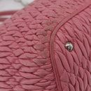 Miu Miu Matelasse Hand Bag Leather 2way Pink Silver Auth 210282A-16