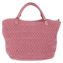 Miu Miu Matelasse Hand Bag Leather 2way Pink Silver Auth 210282A-3