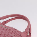 Miu Miu Matelasse Hand Bag Leather 2way Pink Silver Auth 210282A-8