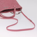 Miu Miu Matelasse Hand Bag Leather 2way Pink Silver Auth 210282A-9