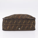 FENDI Zucca Canvas Hand Bag Black Brown Auth 210283-10