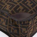 FENDI Zucca Canvas Hand Bag Black Brown Auth 210283-11