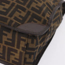 FENDI Zucca Canvas Hand Bag Black Brown Auth 210283-12