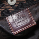 FENDI Zucca Canvas Hand Bag Black Brown Auth 210283-15