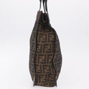 FENDI Zucca Canvas Hand Bag Black Brown Auth 210283-4