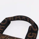 FENDI Zucca Canvas Hand Bag Black Brown Auth 210283-9