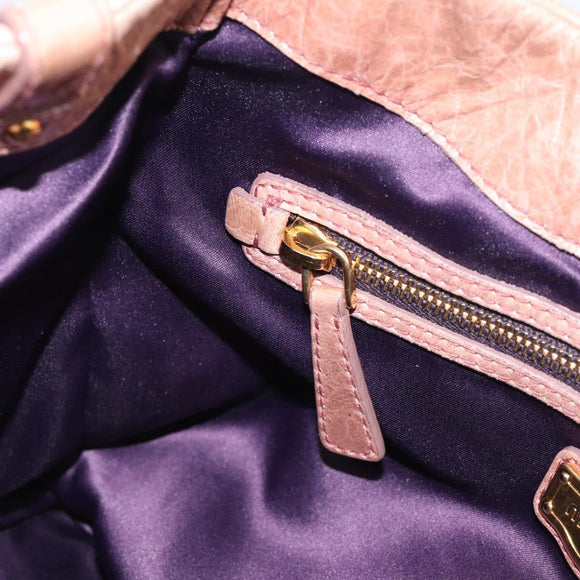 Miu Miu Matelasse Hand Bag Vitellolux 2way Pink Gold Auth 210286A