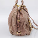 Miu Miu Matelasse Hand Bag Vitellolux 2way Pink Gold Auth 210286A-4