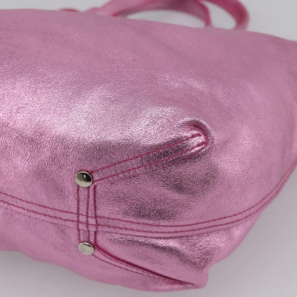 Tiffany & Co. Hand Bag Leather Pink Auth 210288A