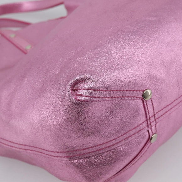 Tiffany & Co. Hand Bag Leather Pink Auth 210288A