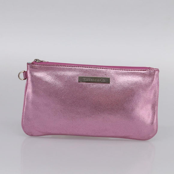 Tiffany & Co. Hand Bag Leather Pink Auth 210288A